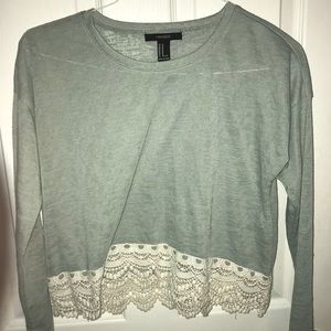 Mint Green Long Sleeve With Lace Bottom